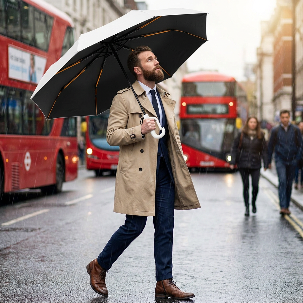 Premium Automatischer Faltschirm für Sonne & Regen – Kompakt & Windfest
