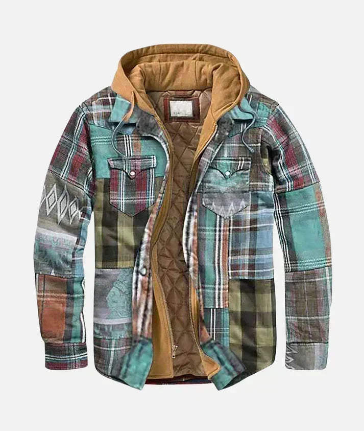Karierte Patchwork-Jacke
