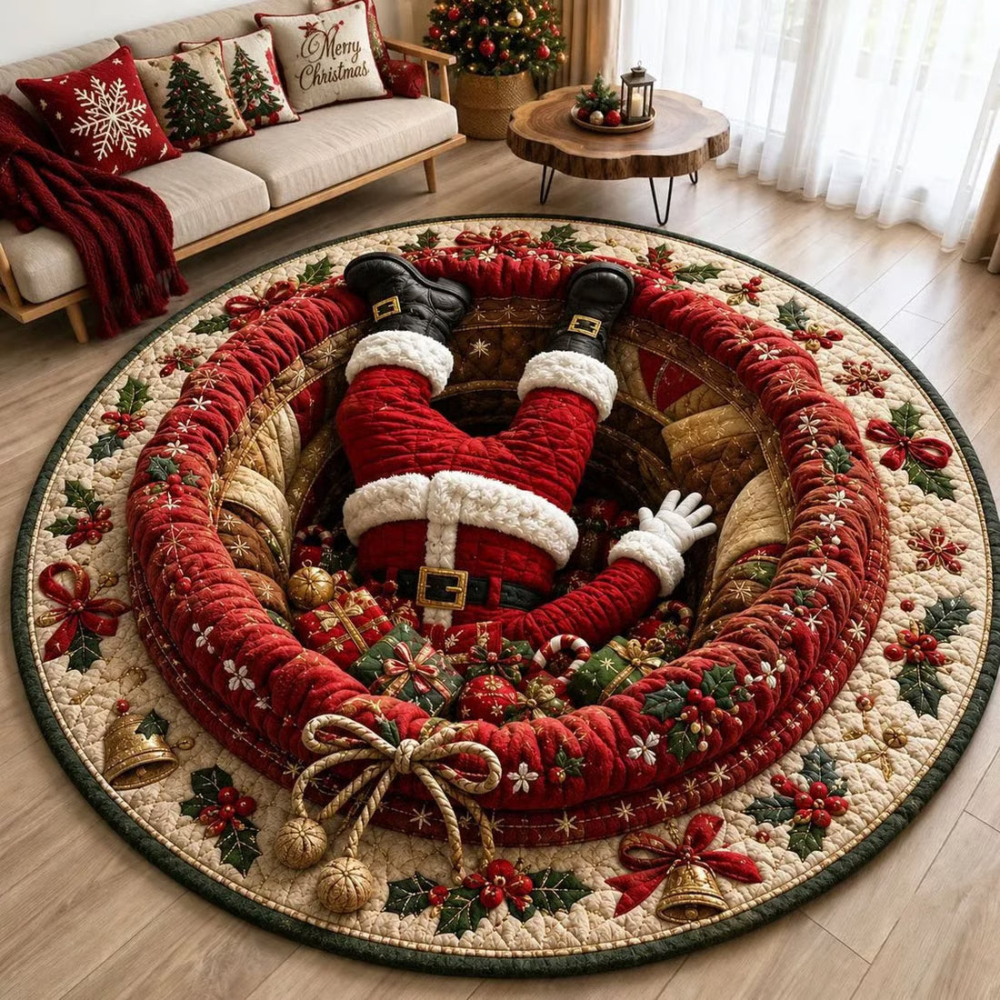3D-Wirbelquilted Weihnachtsteppich