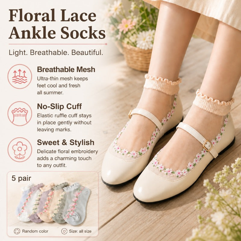 Süße Spitzensocken mit Rüschen