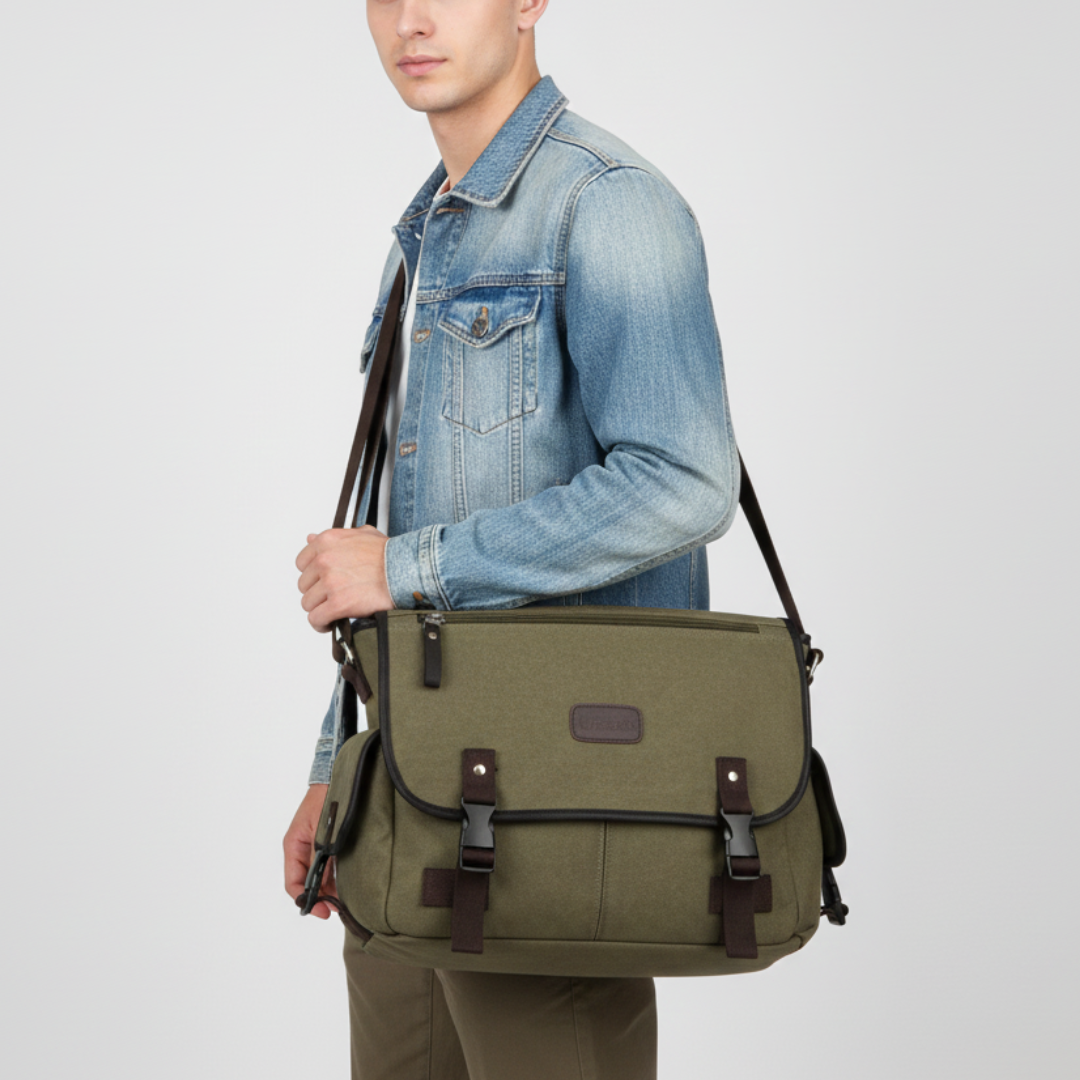 Camp Basel | Retro Canvas Messenger Tasche