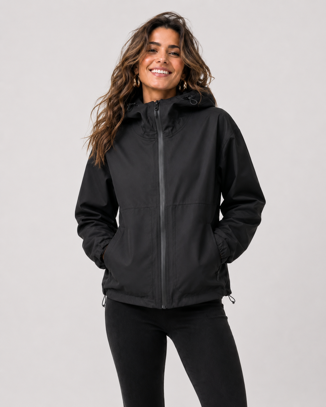 Regenjacke Damen mit verstecktem Leoparden-Print