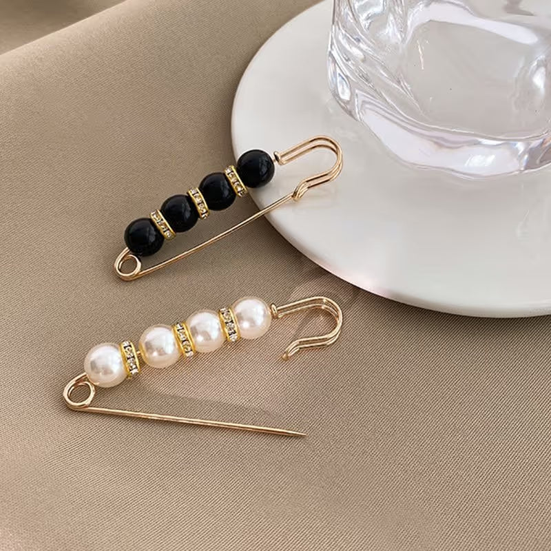 Elegante Strasssteine Perlen Sicherheitsnadel Brosche