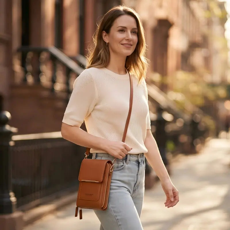 Touchscreen Crossbody Handy-Geldbörse mit Kartenfächern