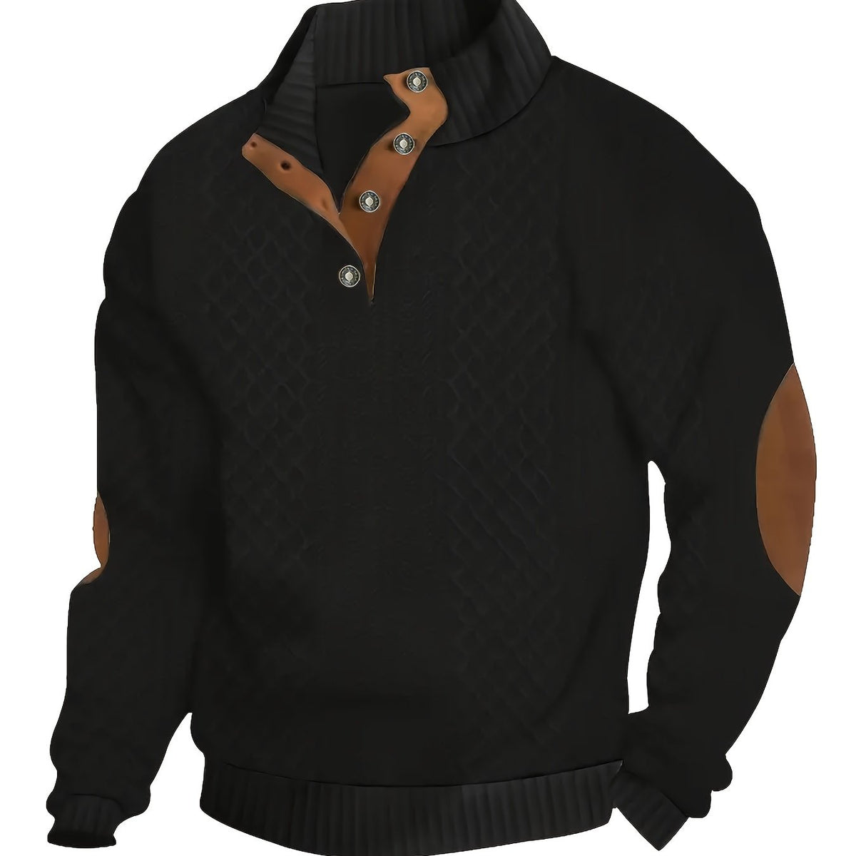 Pullover mit Stehkragen und Knopfleiste im Henley-Stil