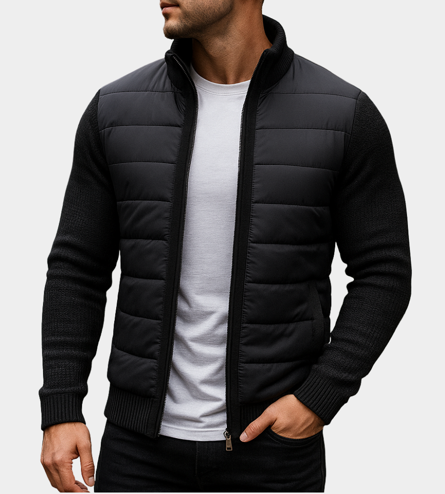 Jacke mit Steppfront und Strickärmeln