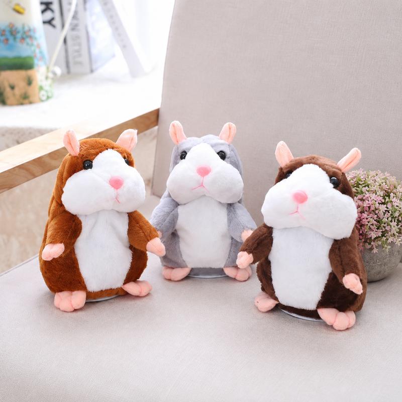 Sprechender Hamster Plüschtier – wiederholt alles, was Sie sagen, automatisches Kopfschütteln, lustiger Spaß für Kinder & Erwachsene