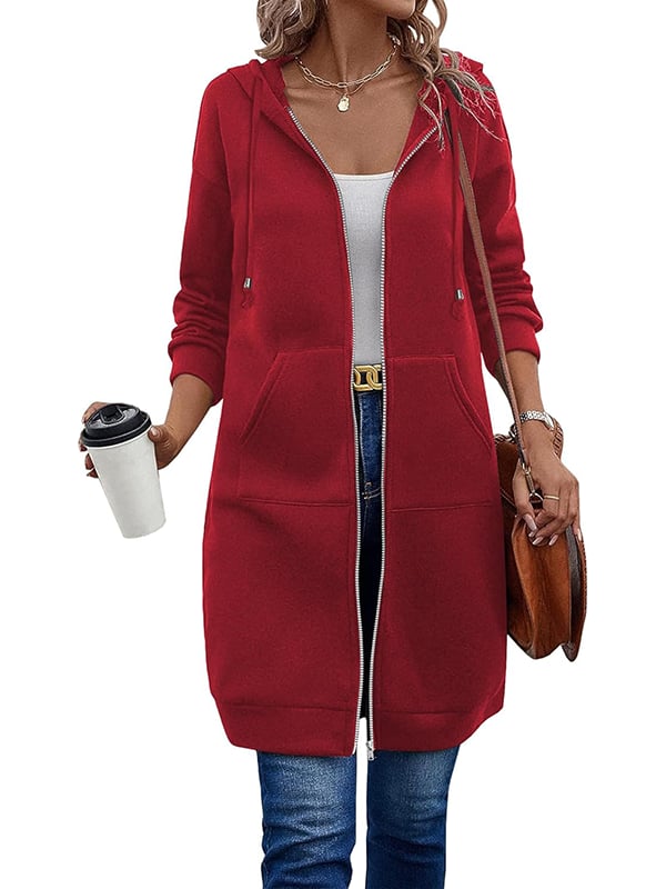 Damen Fleece-Hoodies mit Reißverschluss