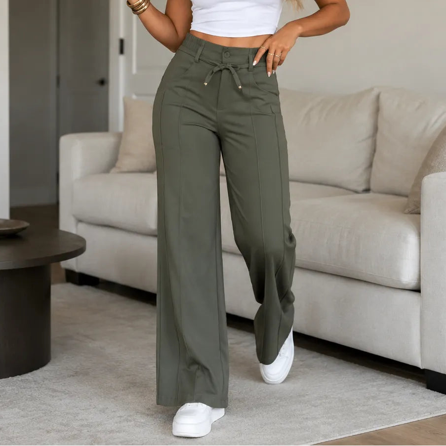 Palazzo-Hose Julie aus Eis-Seiden-Strick und Polyester