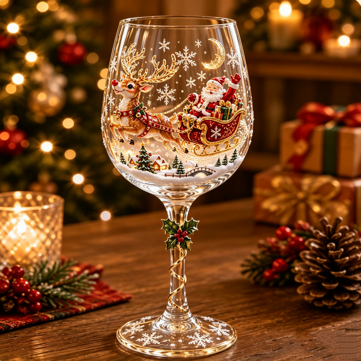 3D Weihnachts-Weingläser – Festliches Nippen mit weihnachtlichem Charme