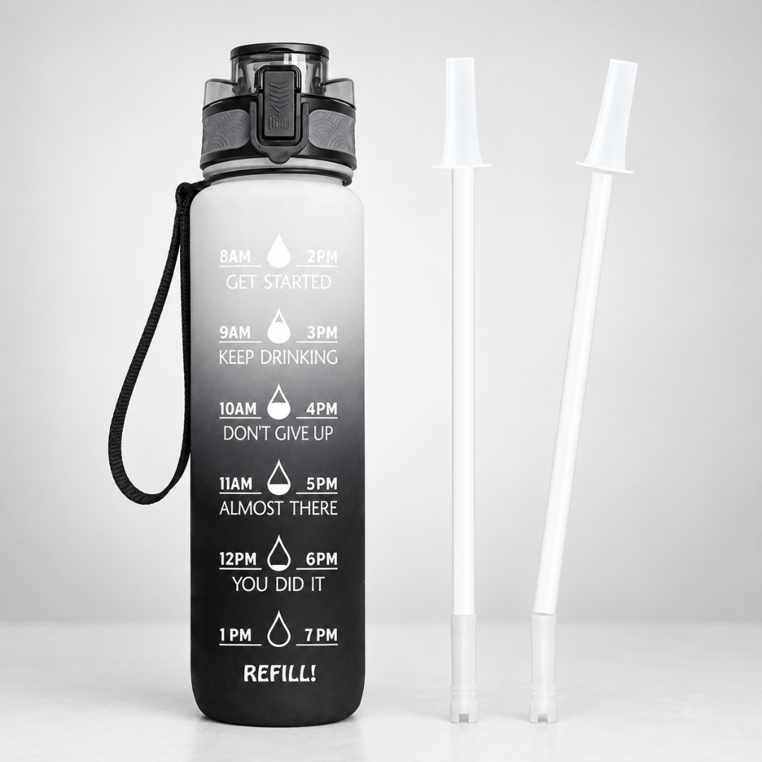 Motivations-Trinkflasche | Wasserflasche mit Zeitleiste 1000 ml