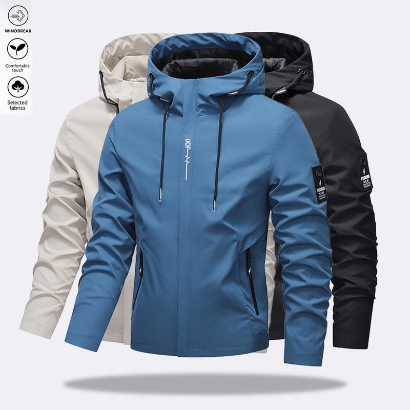 Herren-Kapuzenjacke – wasserdicht & winddicht mit Kordelzug