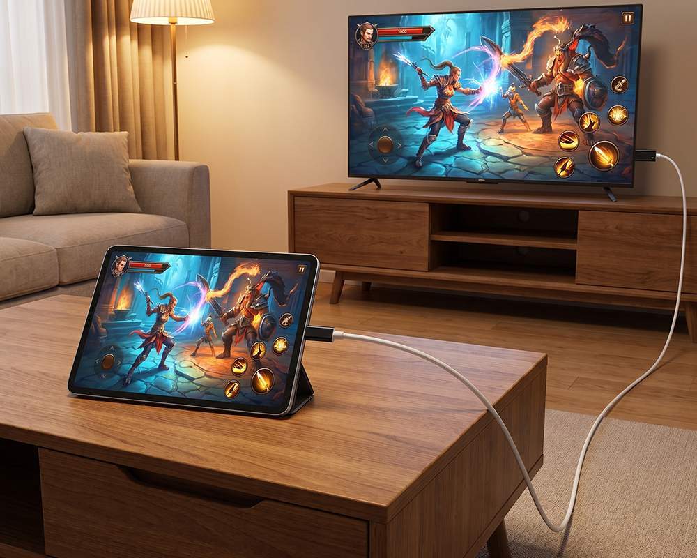 USB-C zu HDMI-Adapterkabel – Streamen, Spielen und Laden gleichzeitig – Für Switch, Handy und Tablet