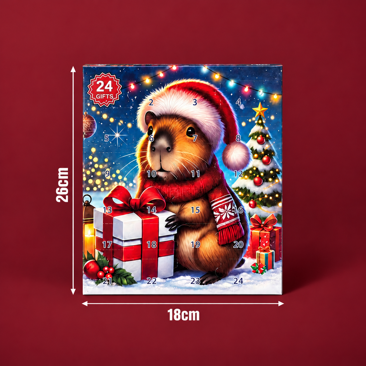 24-Tage Capybara Weihnachts-Adventskalender - 24 süße Minifiguren