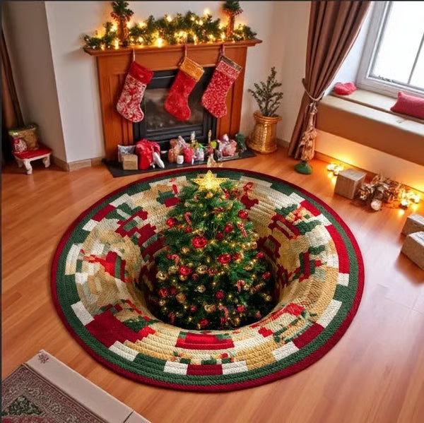 3D-Wirbelquilted Weihnachtsteppich