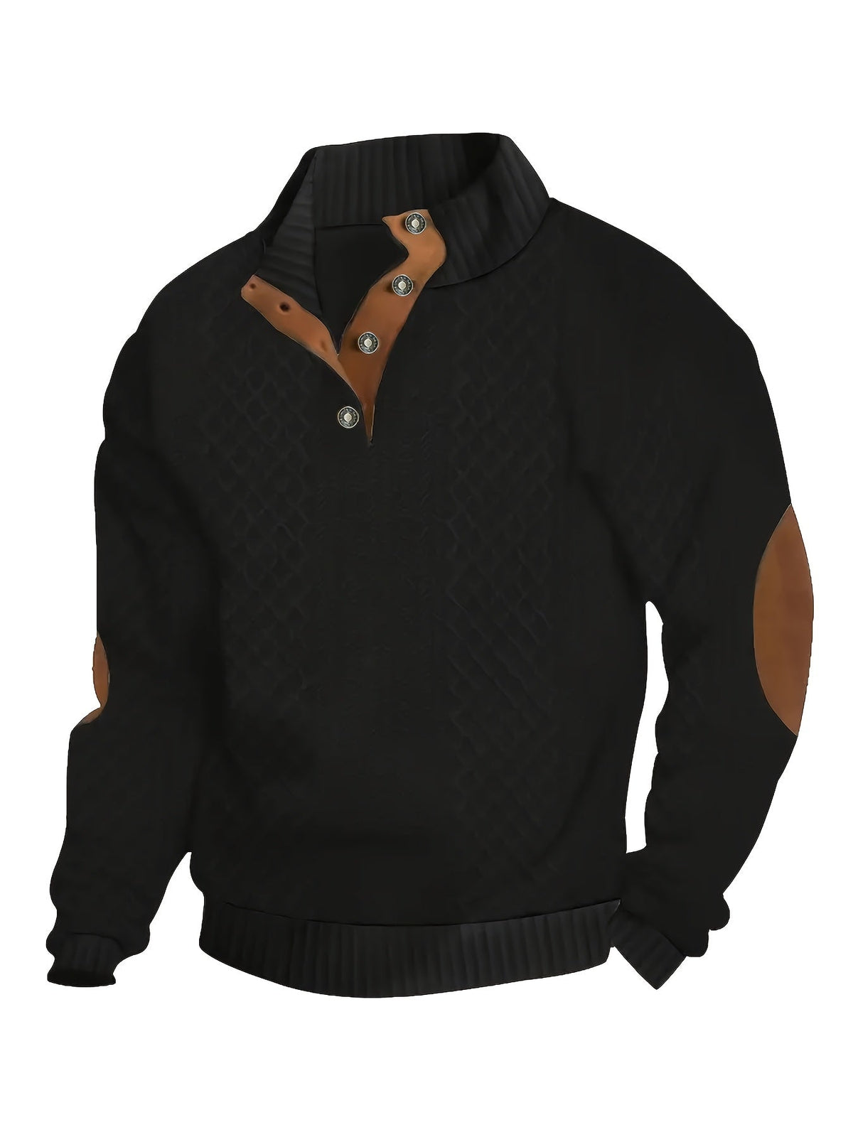 Pullover mit Stehkragen und Knopfleiste im Henley-Stil
