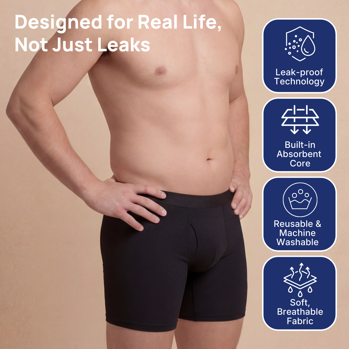 Herren Ultra-Absorbierende Inkontinenz Boxershorts