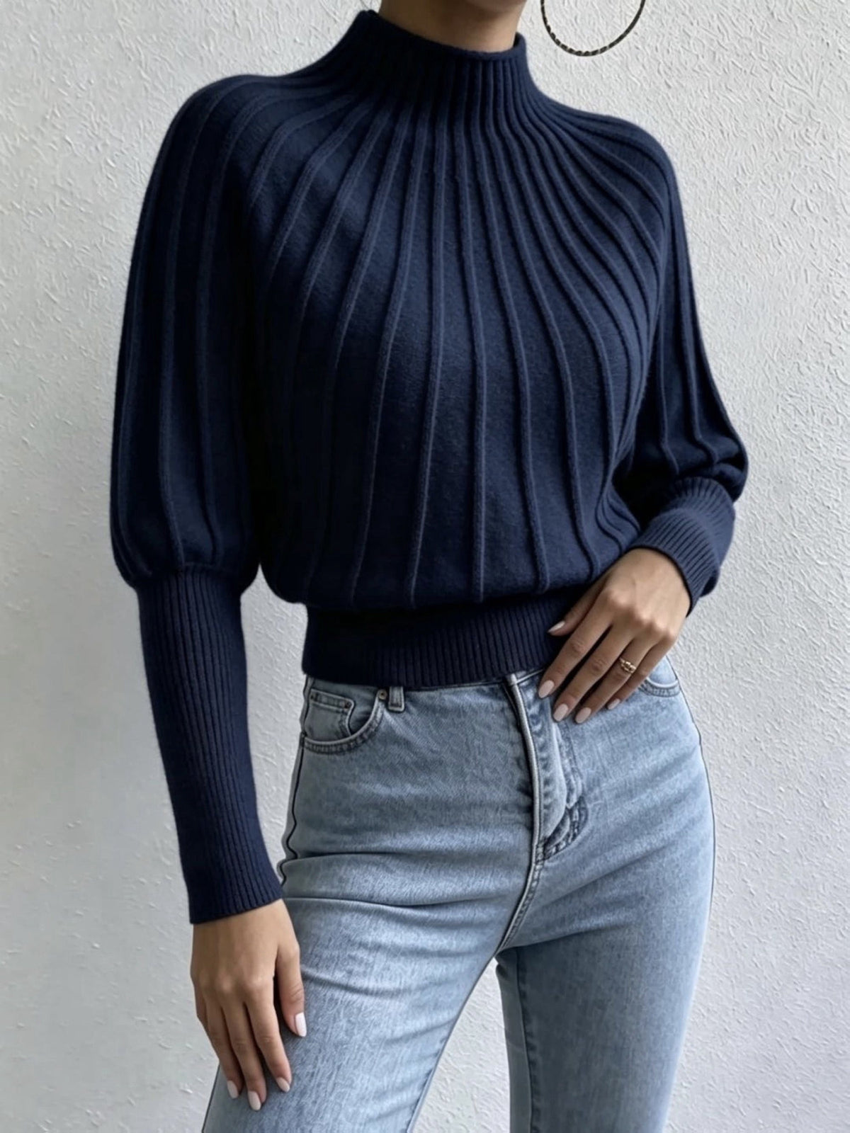 Luna Lässiger Herbst Rollkragenpullover