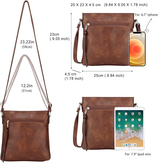 Luxuriöses Leder 3-teiliges Hobo-Taschen-Set