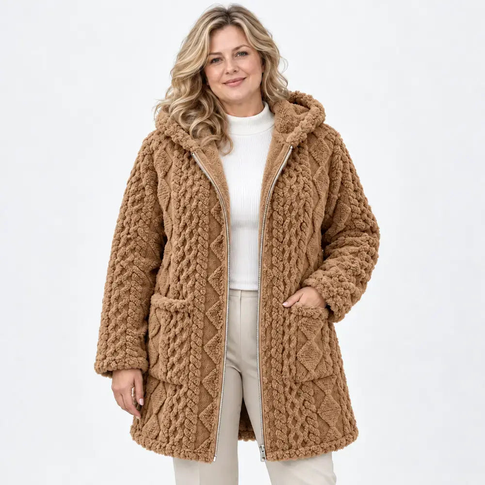 Beliebte Damen-Strickjacke mit Reißverschluss, glatt und flauschig, wendbar, lässiger Stil, ideal für Herbst und Winter