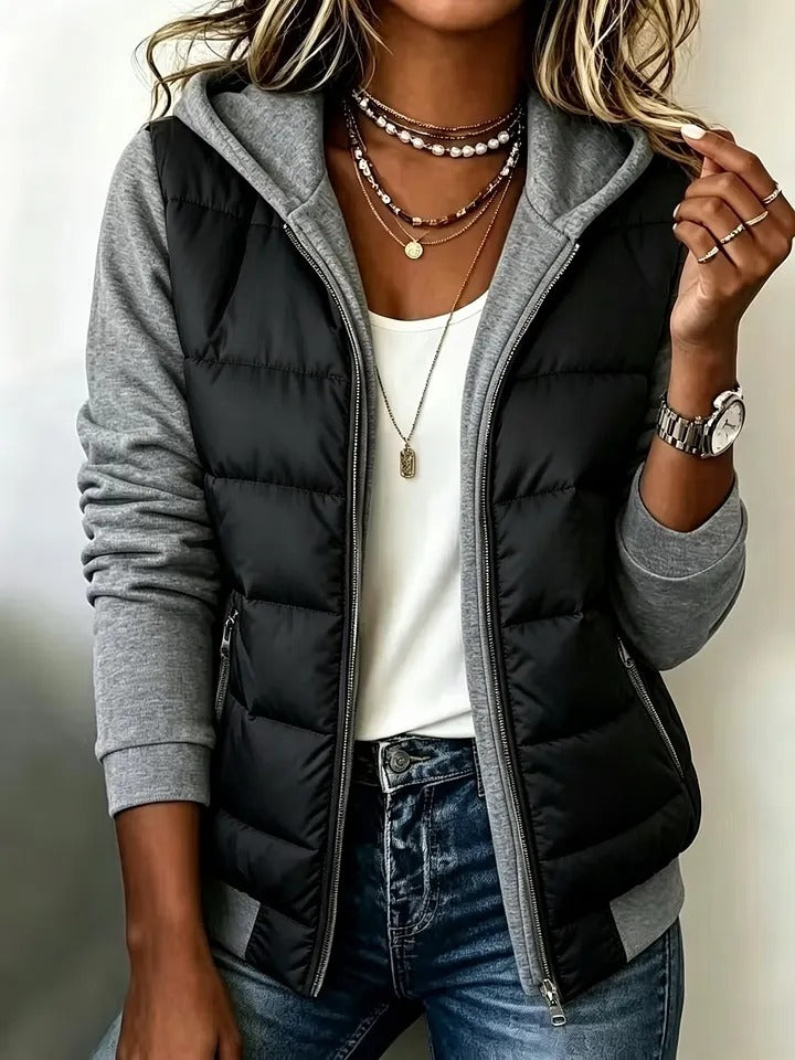 Damen Kapuzenjacke mit Farbblockdesign