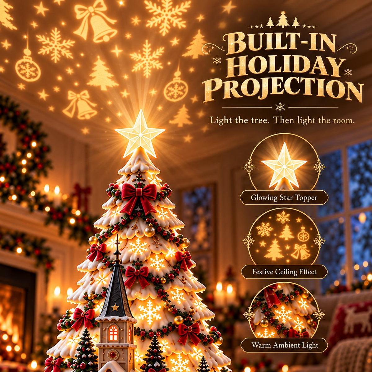 Weihnachtsdorf-Lichtlandschaftsbaum