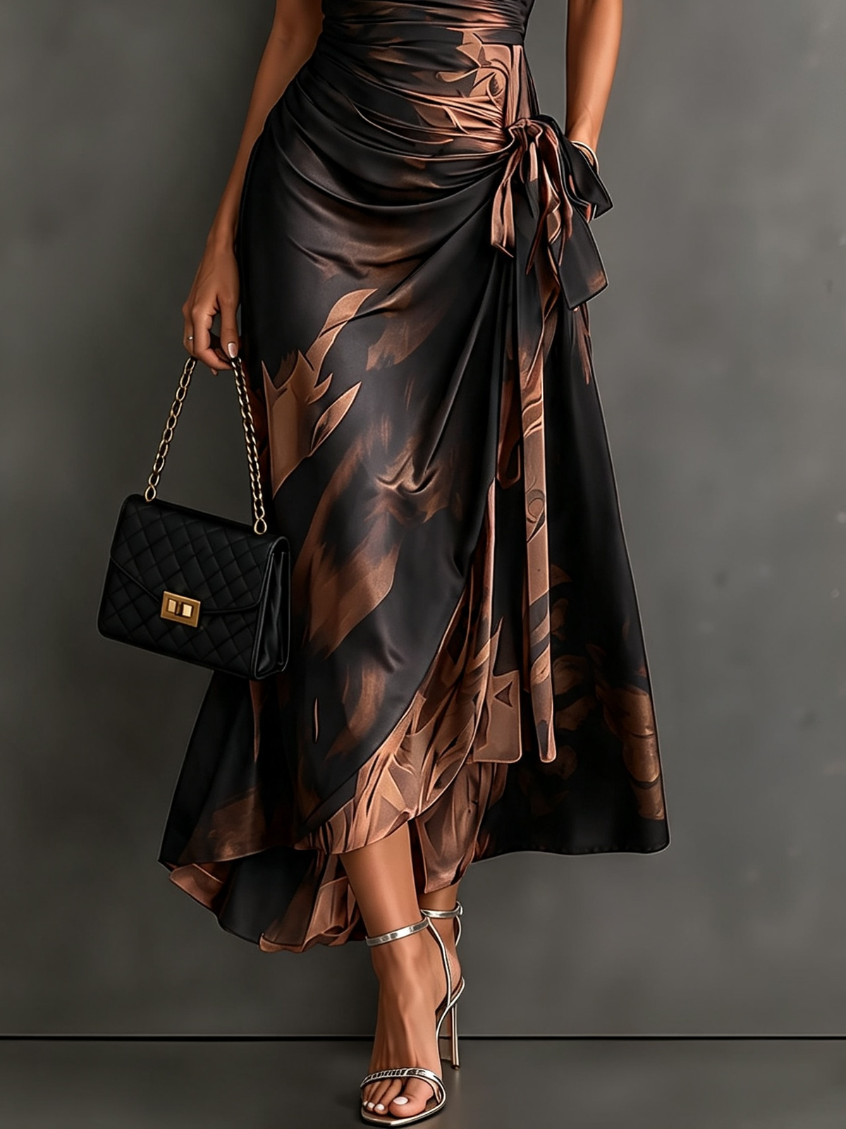 Abstract Print Wickel-Maxikleid