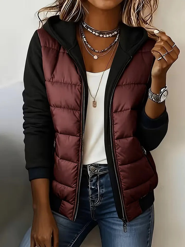 Damen Kapuzenjacke mit Farbblockdesign