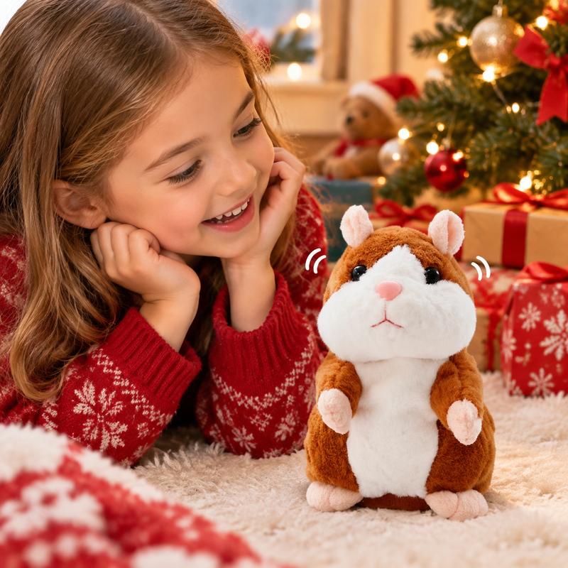 Sprechender Hamster Plüschtier – wiederholt alles, was Sie sagen, automatisches Kopfschütteln, lustiger Spaß für Kinder & Erwachsene