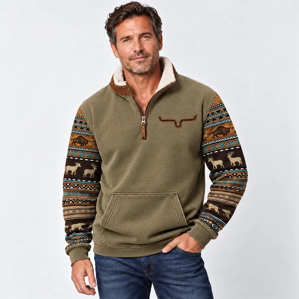 Modernes Herren-Langarmshirt mit 3D-Druck für Herbst/Winter