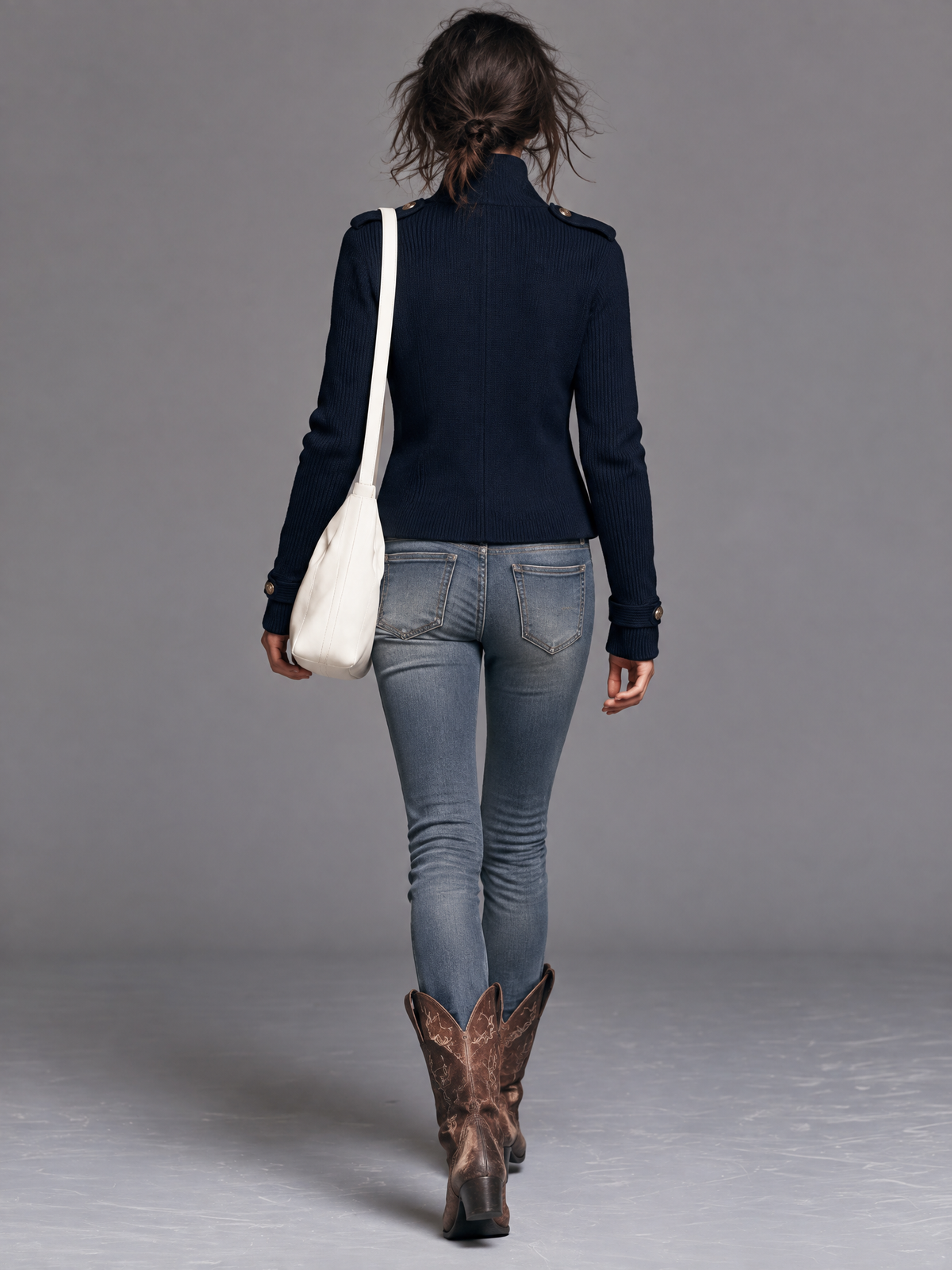 Vintage Cardigan für Damen mit dekorativen zweireihigen Knöpfen