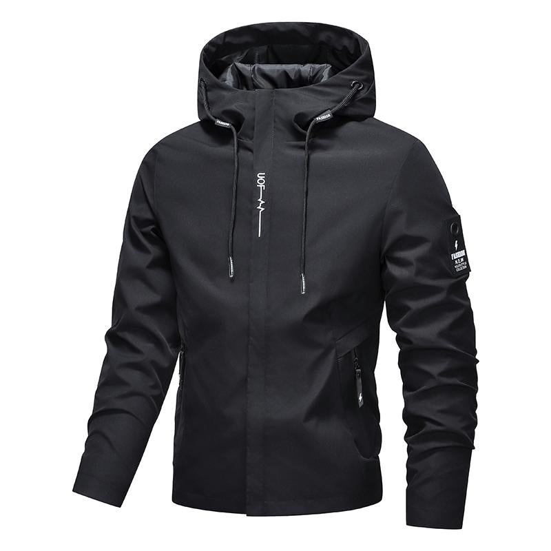 Herren-Kapuzenjacke – wasserdicht & winddicht mit Kordelzug