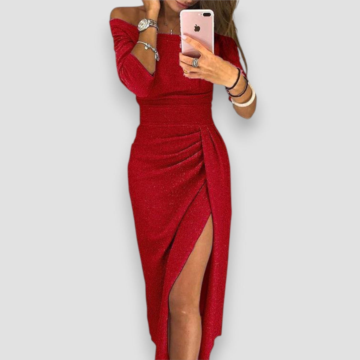 Elegantes modernes schulterfreies Kleid