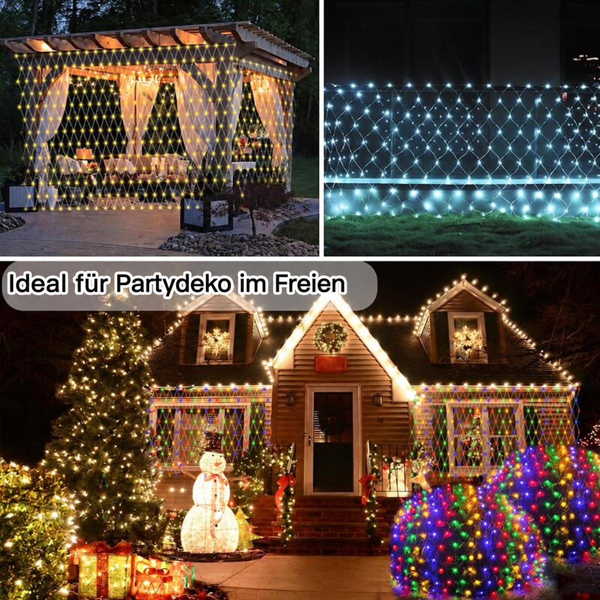 Baravon | Smartes RGBIC LED-Lichternetz für Bäume im Garten