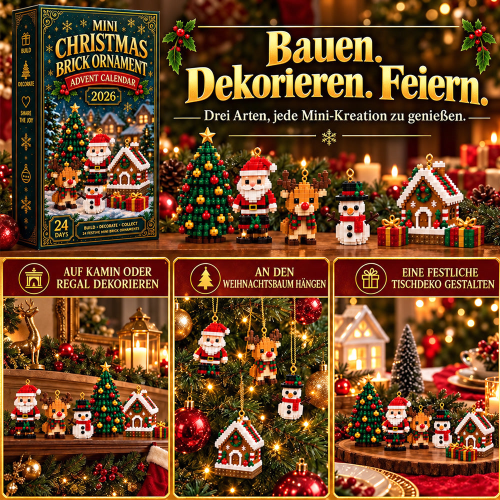 Baumzauber | 24-Tage-Adventskalender mit Mini-Weihnachtsbaumschmuck zum Selberbauen | 24 festliche Bausets mit Aufhängeschlaufen