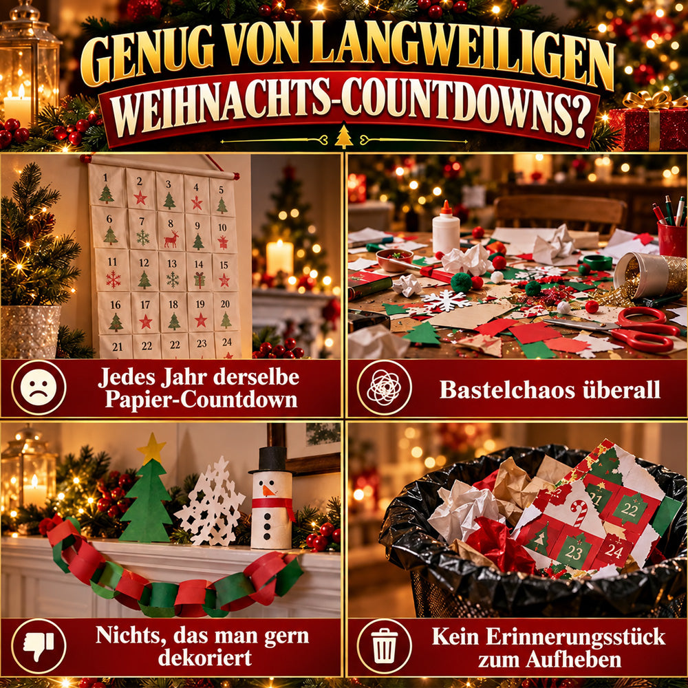 Baumzauber | 24-Tage-Adventskalender mit Mini-Weihnachtsbaumschmuck zum Selberbauen | 24 festliche Bausets mit Aufhängeschlaufen