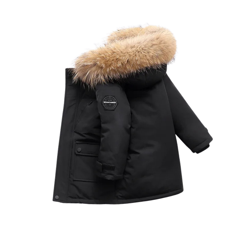 Warmer Wintermantel mit Fellbesatz