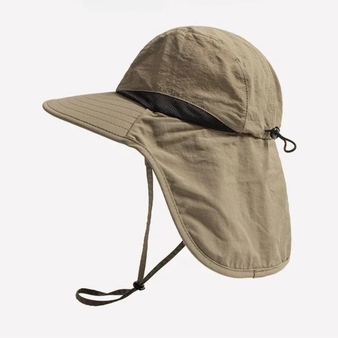 Reise-Sonnenhut mit breiter Krempe, Nackenschutz und UPF 50+ Schutz