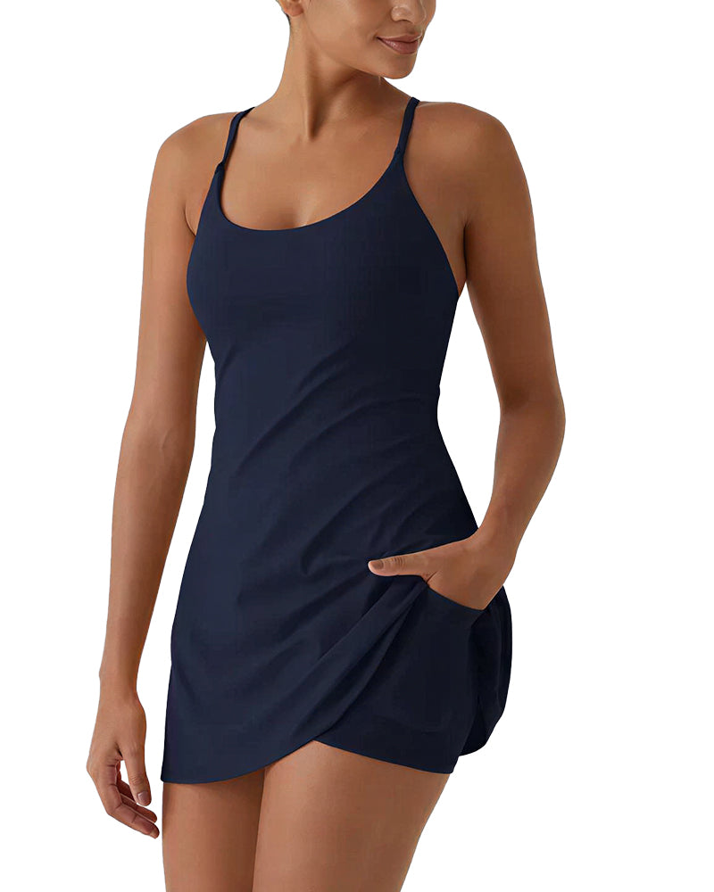 Active Kleid mit integrierten Shorts und Taschen