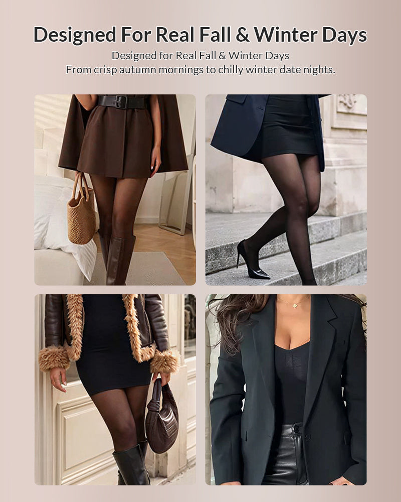 Sheer Illusion Strumpfhose & Bauchkontrolle Fleece-gefütterter Body