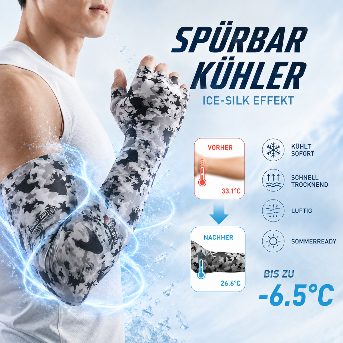 Camp Basel | Coolaura Langarm-Kühlärmel