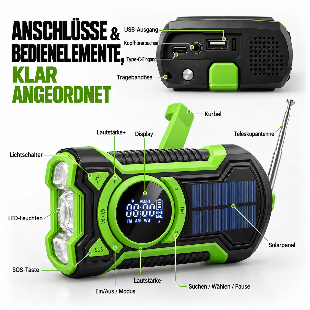 Camp Basel | Crankora Handkurbel-Notfallradio