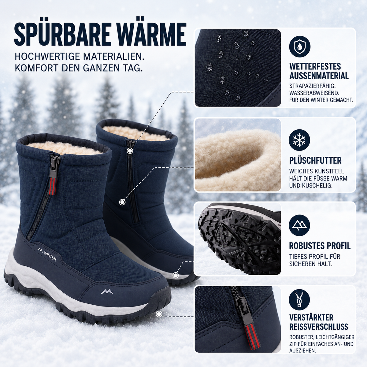 Camp Basel | Isolierte Wasserdichte Winterstiefel