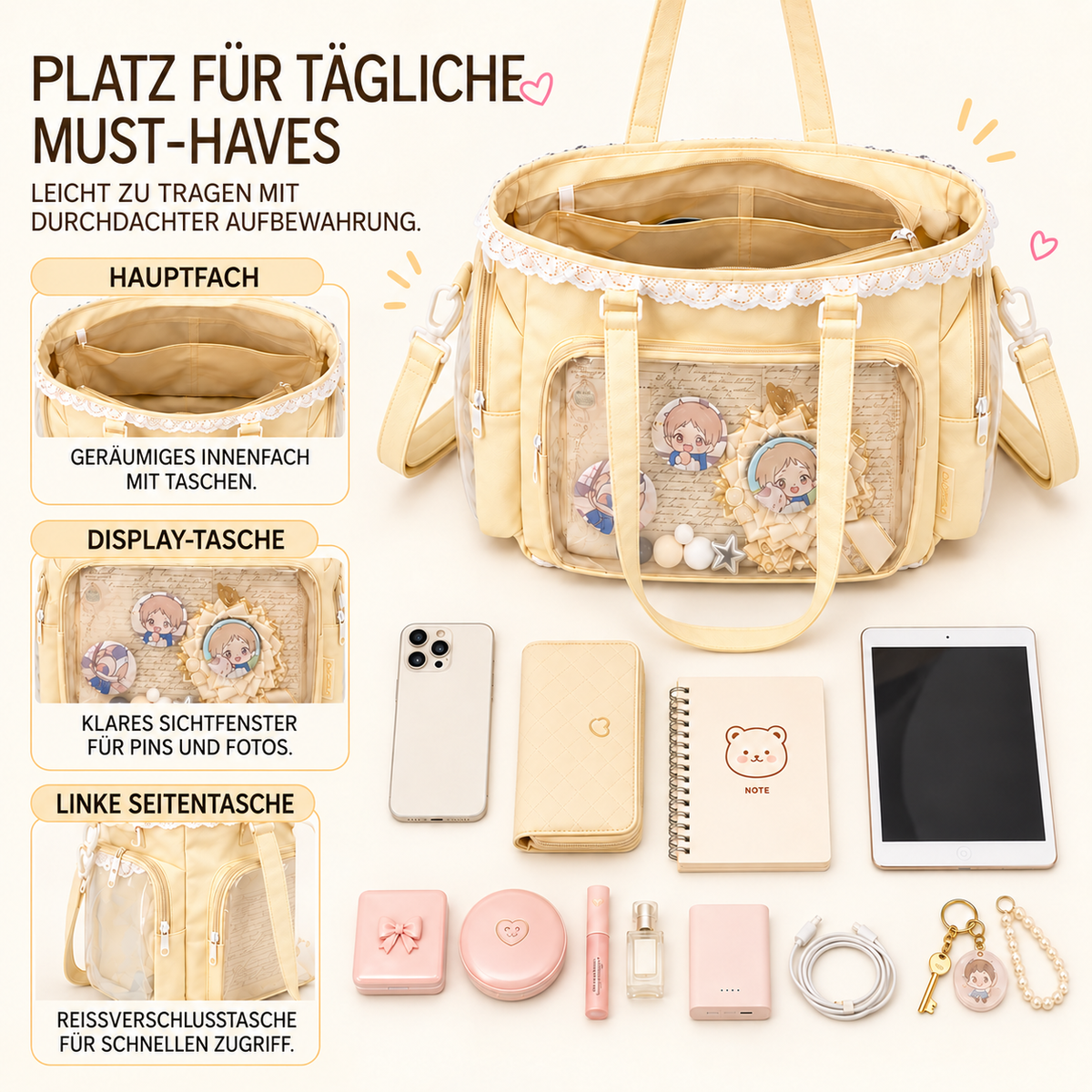 Camp Basel | Itavelle Japanischer Itabag Mit Durchsichtigem Anzeigeschacht