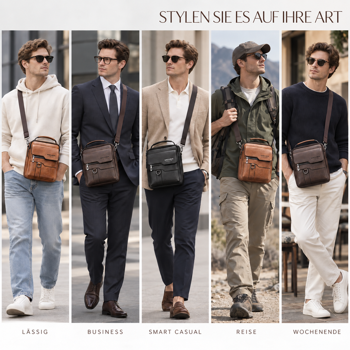 Camp Basel | Kompakte PU-Messenger-Tasche