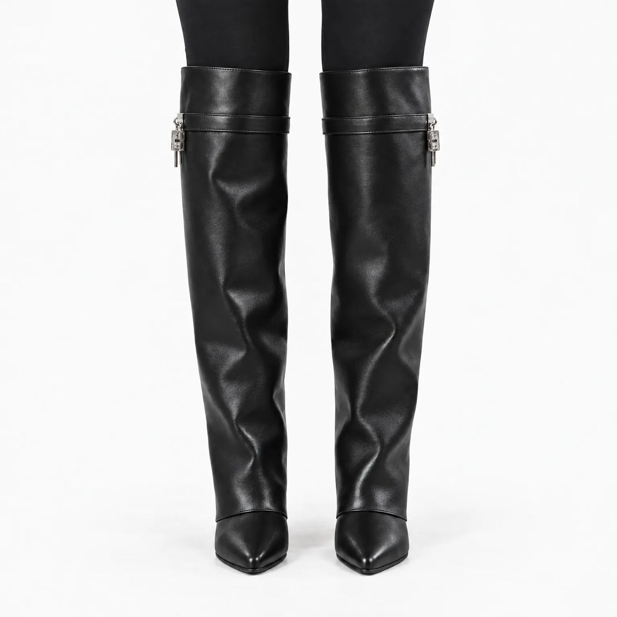 Camp Basel | Kyra Schwarze Kniehohe Stiefel