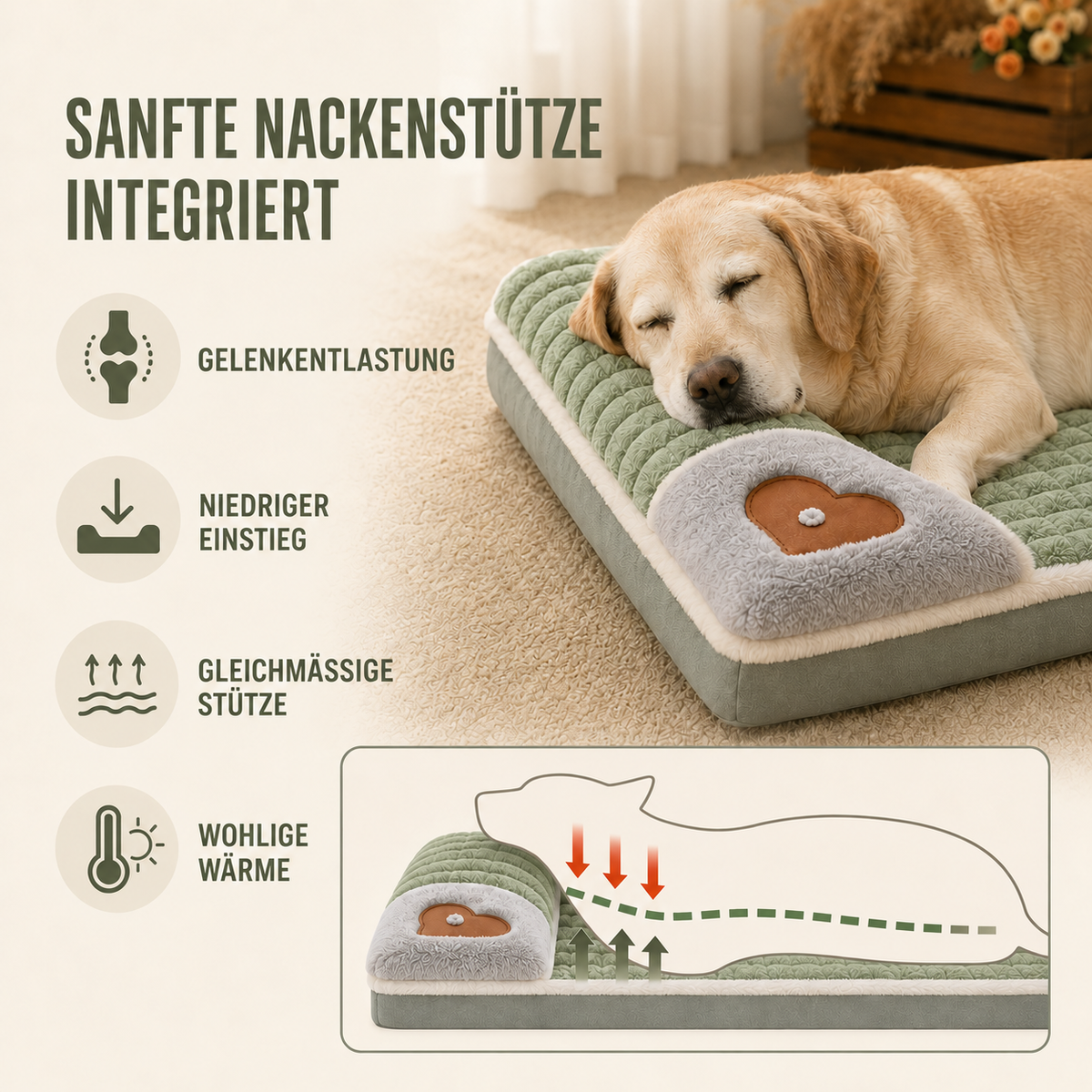 Camp Basel | Pawselle Orthopädisches Gedächtnisschaum-Haustierbett