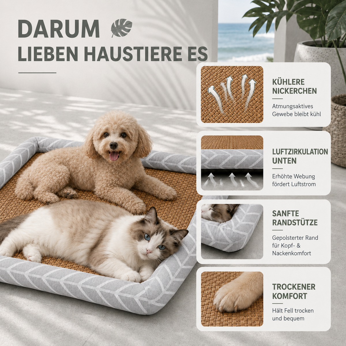 Camp Basel | Pawvelo Gewebtes Korbgeflecht-Haustierbett