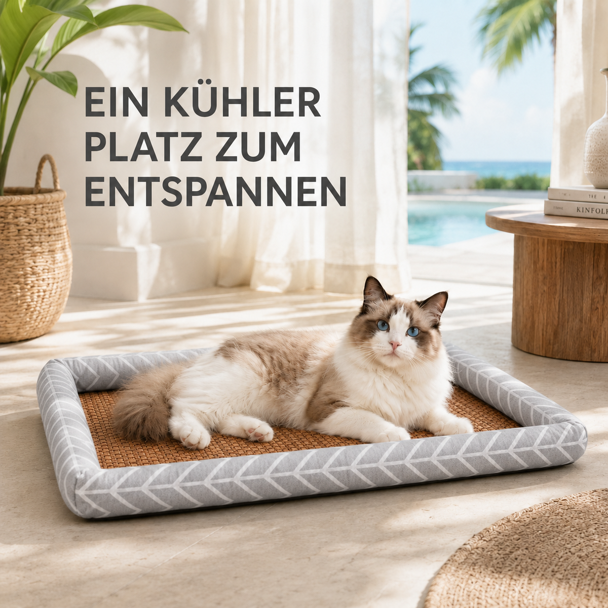 Camp Basel | Pawvelo Gewebtes Korbgeflecht-Haustierbett