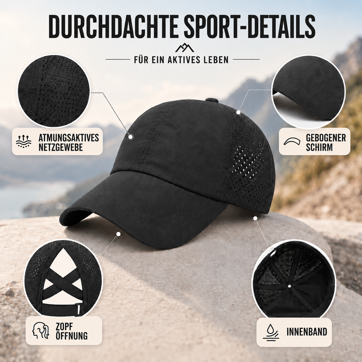 Camp Basel | Ponytaila Crossback-Ponytail-Sportmütze